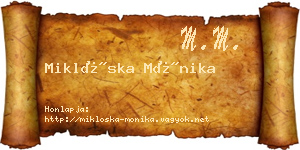 Miklóska Mónika névjegykártya